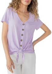 Sanctuary Womens Side Tie Cotton Blouse