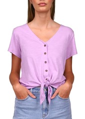 Sanctuary Womens Side Tie Cotton Blouse