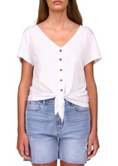 Sanctuary Womens Side Tie Cotton Blouse