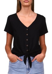 Sanctuary Womens Side Tie Cotton Blouse