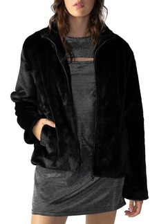 Sanctuary Womens Textured Warm Faux Fur Coat