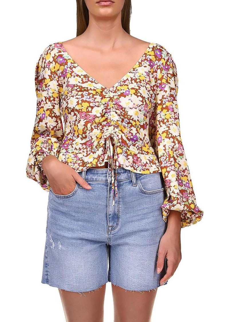 Sanctuary Womens V-Neck Cropped Blouse