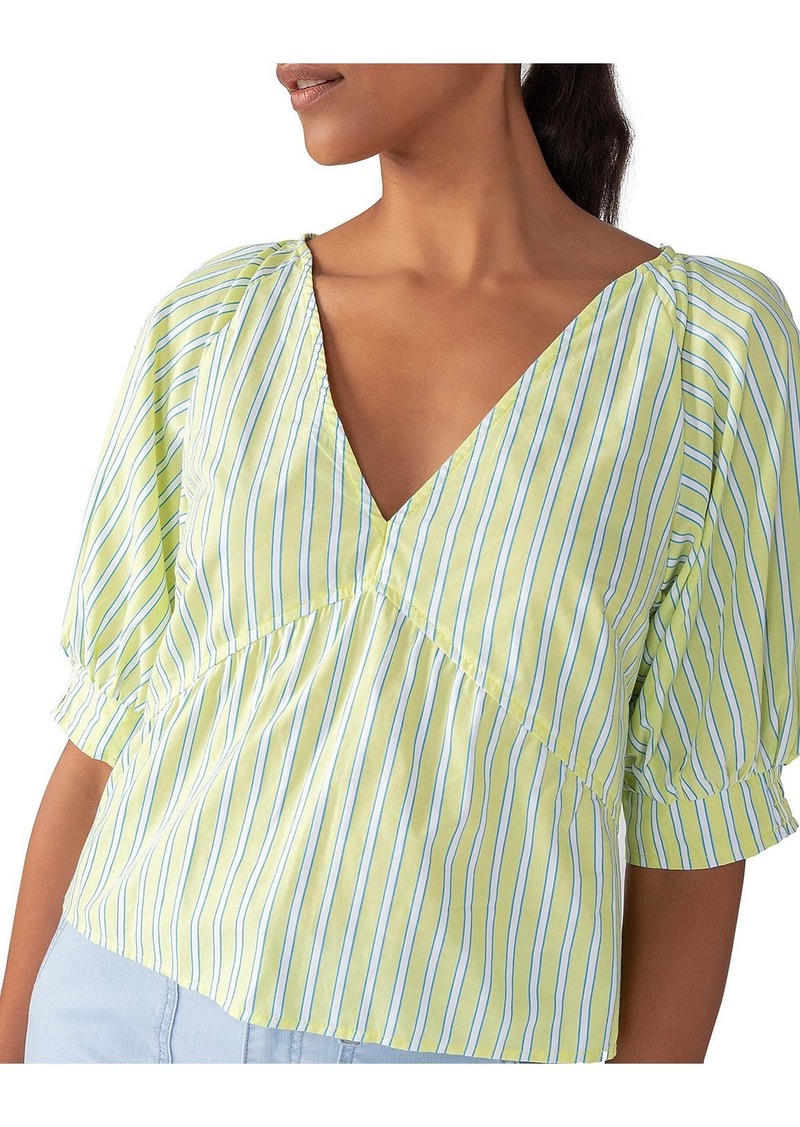 Sanctuary Womens V-Neck Striped Blouse