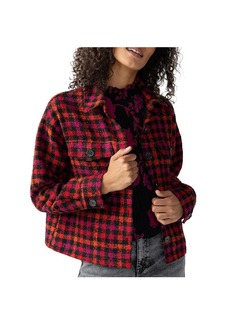 Sanctuary Womens Wool Blend Checkered Shirt Jacket