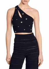 Sandro Asymmetrical Crop Top