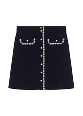 Sandro Beverly Beaded A-Line Mini Skirt
