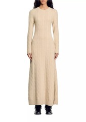 Sandro Cable Knit Maxi Dress