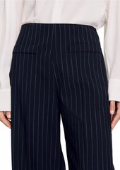 Sandro Chalk-Striped Straight-Leg Trousers