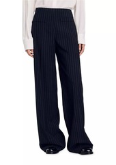 Sandro Chalk-Striped Straight-Leg Trousers