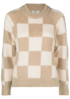 Sandro checkered-knit jumper