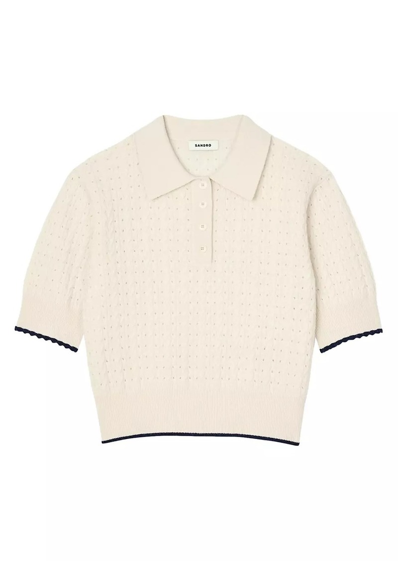 Sandro Contrasting Piping Cropped Jumper