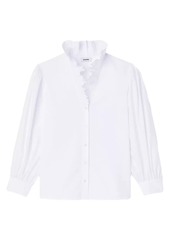 Sandro Cotton Shirt With Fancy Collar