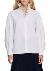 Sandro Cotton Shirt With Fancy Collar