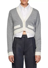 Sandro Cropped Knitted Cardigan