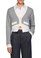 Sandro Cropped Knitted Cardigan