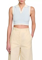 Sandro Cropped Striped Jumper