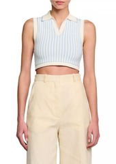 Sandro Cropped Striped Jumper
