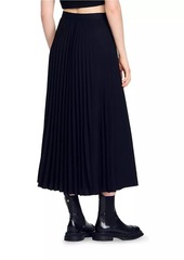 Sandro Curb Chain Buckle Pleated Skirt