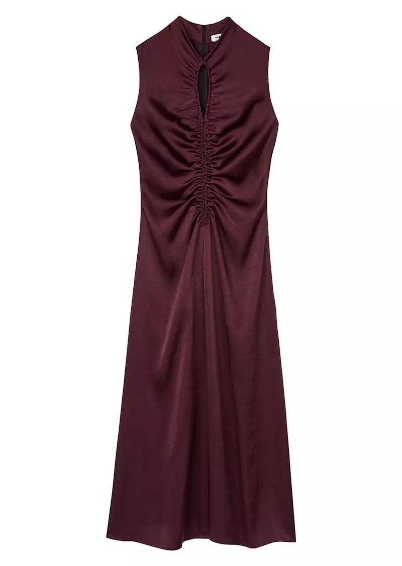 Sandro Draped Satin Effect Dress