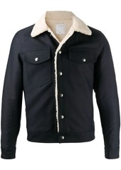 Sandro faux shearling-lined trucker jacket