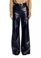 Sandro Flared Leather Trousers