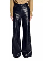 Sandro Flared Leather Trousers