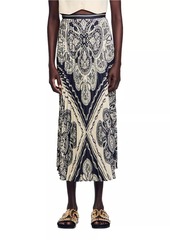 Sandro Floaty Bandana-Print Maxi Skirt