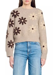 Sandro Floral Knit Sweater