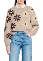 Sandro Floral Knit Sweater