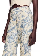 Sandro Flower Print Trousers