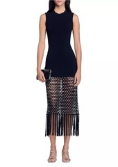 Sandro Fringed Knit Dress