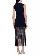 Sandro Fringed Knit Dress