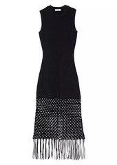 Sandro Fringed Knit Dress