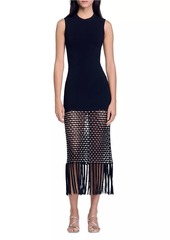 Sandro Fringed Knit Dress