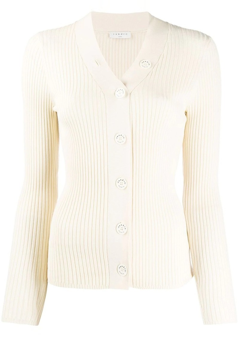 Sandro Gabrielle ribbed-knit cardigan