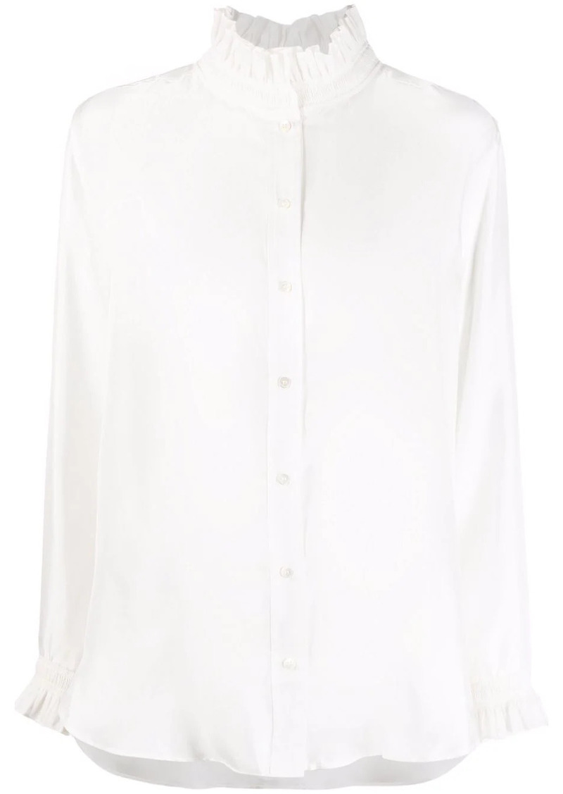 Sandro Haby ruffle-detail silk blouse