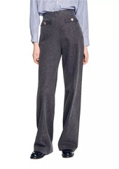 Sandro High-Rise Pants