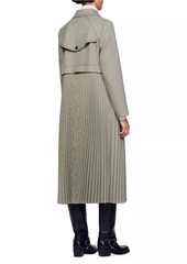 Sandro Houndstooth Trench Coat