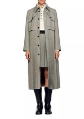 Sandro Houndstooth Trench Coat