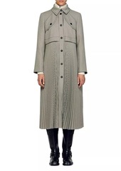 Sandro Houndstooth Trench Coat