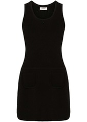 Sandro logo-appliqué ribbed minidress