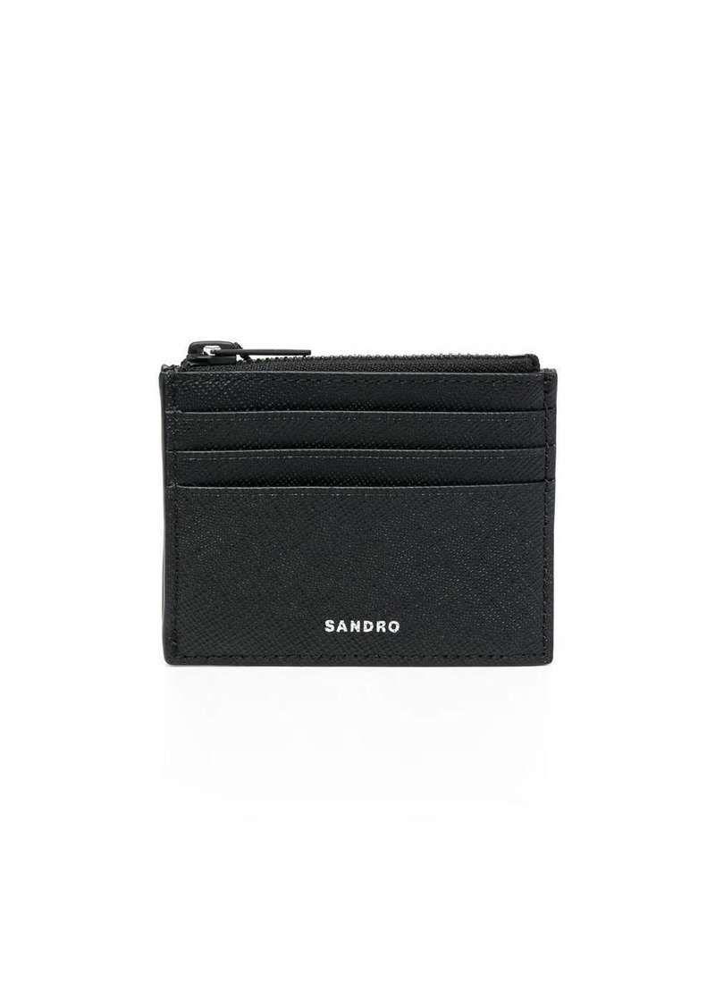 Sandro logo-lettering leather wallet