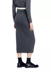 Sandro Long Double Waistband Skirt