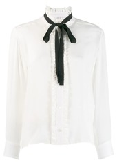 Sandro long-sleeved bow blouse