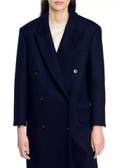 Sandro Long Wool-Blend Coat