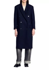 Sandro Long Wool-Blend Coat