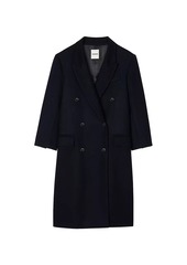 Sandro Long Wool-Blend Coat