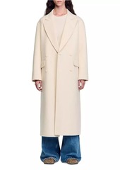 Sandro Long Wool-Blend Coat