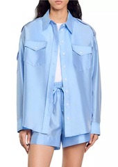 Sandro Loose Fit Satin Shirt