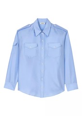 Sandro Loose Fit Satin Shirt